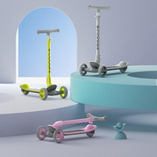 酷骑（COOGHI）酷奇 可折叠儿童滑板车2-3-6岁大童Q1发光款  KQ 商品图5