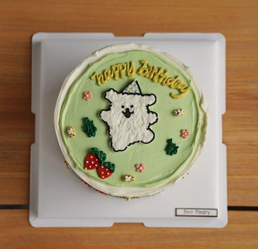 线条小狗手绘蛋糕 商品图0