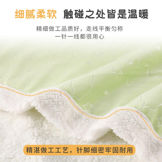【一毯多用 宝宝整夜恒温安睡】婴儿盖毯初生宝宝儿童洗澡浴巾 牛奶绒空调被卡通羊羔绒 盖毯包被 商品图3