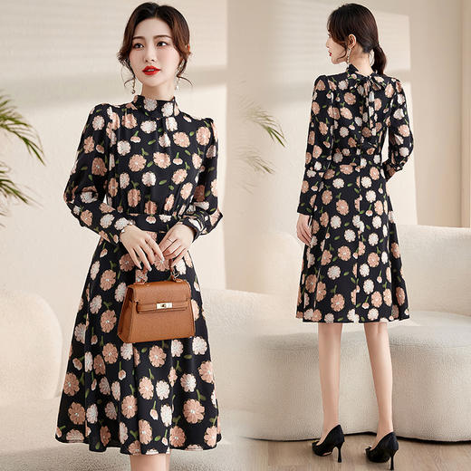 法式优雅，高品质花色百搭春夏连衣裙HR-CLYZ2352A-1 商品图0