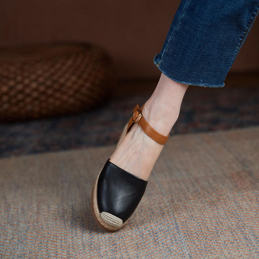 舒适百搭，坡跟拼接后空凉鞋MSF-M3226-18 商品图2