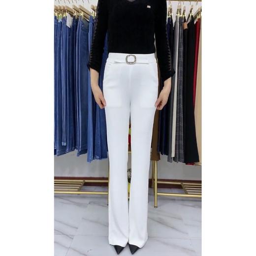 C1497 2023春夏新款时尚女裤牛奶丝微喇长裤高腰显瘦百搭休闲裤 商品图4