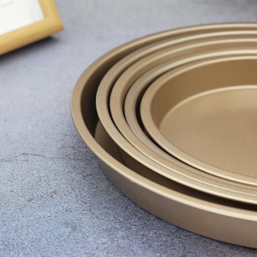 金色披萨盘 6/7/8/9/10寸 圆形披萨烤盘 烤箱用烘焙模具 商品图1