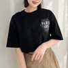 夏季新品短袖T恤锁扣烫金logo手工喷绘印花后背工艺双纱棉男女款 商品缩略图1