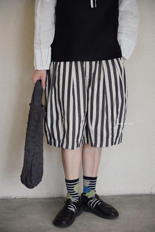 HARVESTY 细直条纹灯笼短裤休闲裤 商品图5