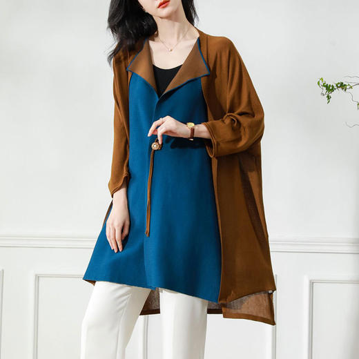 披肩时尚洋气，冰丝大码开衫针织外套女中长款新款春季薄款外搭CC-58-58633 商品图6