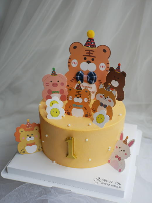 周岁小老虎（下单备注数字几）一鲜奶动物奶油蛋糕 商品图1