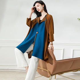 披肩时尚洋气，冰丝大码开衫针织外套女中长款新款春季薄款外搭CC-58-58633