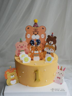 周岁小老虎（下单备注数字几）一鲜奶动物奶油蛋糕