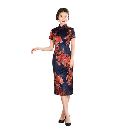 中国风日常可穿复古改良连衣裙中长款旗袍MX-40084 商品图4