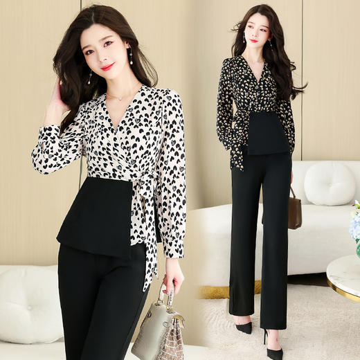 春夏新款，春装拼接时尚两件套HR-YLFS8821-1 商品图0