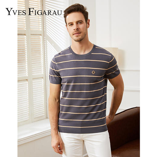 YvesFigarau伊夫·费嘉罗夏季新款圆领短袖T恤956801 商品图0