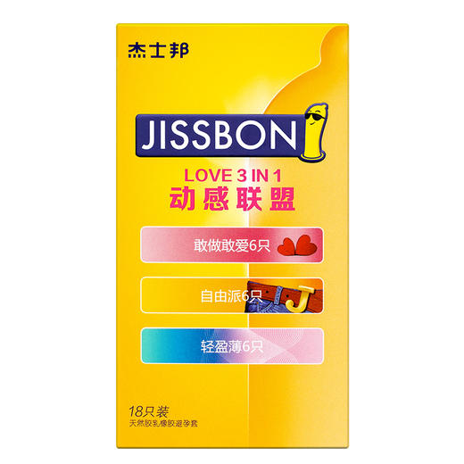 杰士邦安全套情趣保险套成人用品001套裸入4合一 杰士邦动感联盟18只装避孕套 商品图8