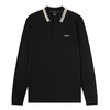 HUGO BOSS 雨果博斯 2023春夏新品 男士LOGO标识商务休闲长袖POLO衫 黑色 50469108 商品缩略图0