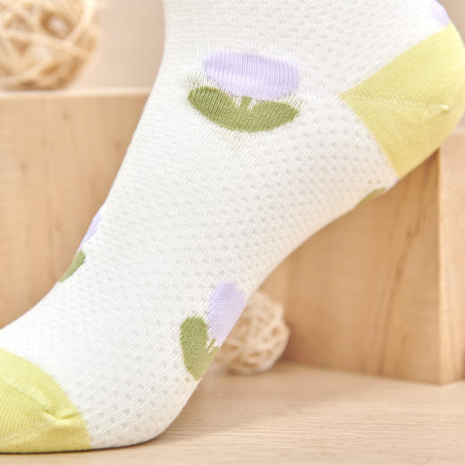 莫代尔直板提花女袜年轻时尚学生防臭吸汗凉爽多色堆堆袜耐穿质量【2312203/2312205】 商品图7