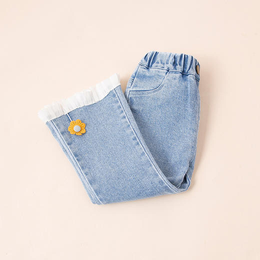贝贝怡儿童牛仔裤洋气爆款网红春秋新款百搭喇叭裤小女孩长裤子潮231K2480 商品图6