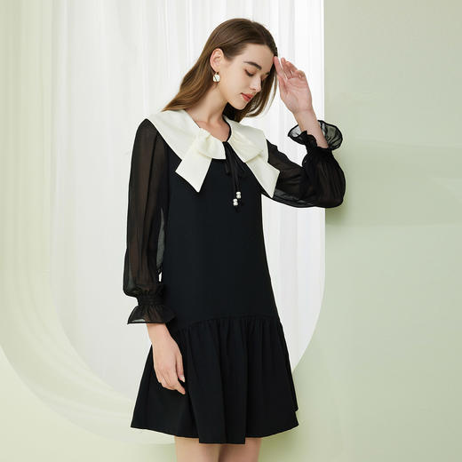 NF835斯尔丽瑟俪2023春季新时尚优雅长袖连衣裙 商品图2