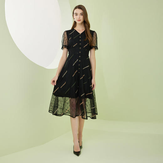 NF858斯尔丽瑟俪2023春夏新款中袖温柔优雅连衣裙 商品图3