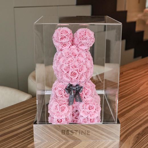 VBEINGS花语 红色玫瑰兔 永生花定制礼盒送女友表白生日礼物 商品图6