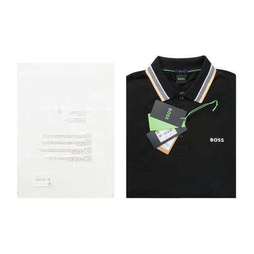 HUGO BOSS 雨果博斯 2023春夏新品 男士LOGO标识商务休闲长袖POLO衫 黑色 50469108 商品图2
