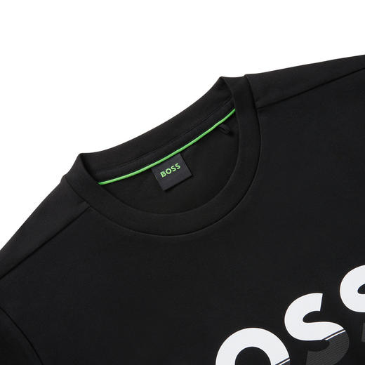 HUGO BOSS 雨果博斯 2023春夏新品 男士BOSS徽标字母印花休闲运动卫衣 黑色 50477043 商品图3