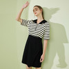 NF8W6斯尔丽瑟俪2023春季新款翻领拼接式条纹减龄通勤连衣裙 商品缩略图2