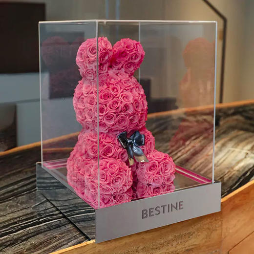VBEINGS花语 红色玫瑰兔 永生花定制礼盒送女友表白生日礼物 商品图7