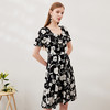 EITIE爱特爱夏季新款修身显瘦优雅V领印花连衣裙7007714 商品缩略图2