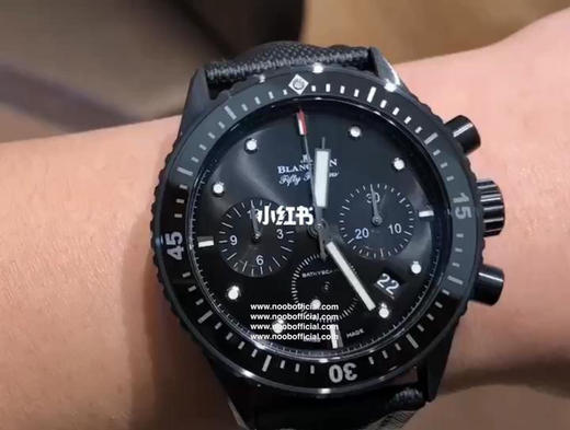 NOOB宝珀五十寻计时深潜器飞返计时码表问世了，直径43mm。【表壳】牙圈对版，立体感强！永不退色，手感爽滑且不伤肌肤。 商品图4