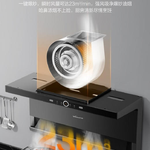 万和（Vanward）爆炒风量23立方 7字形 热干洗 顶侧双吸油烟CXW-310-L08SE 商品图3