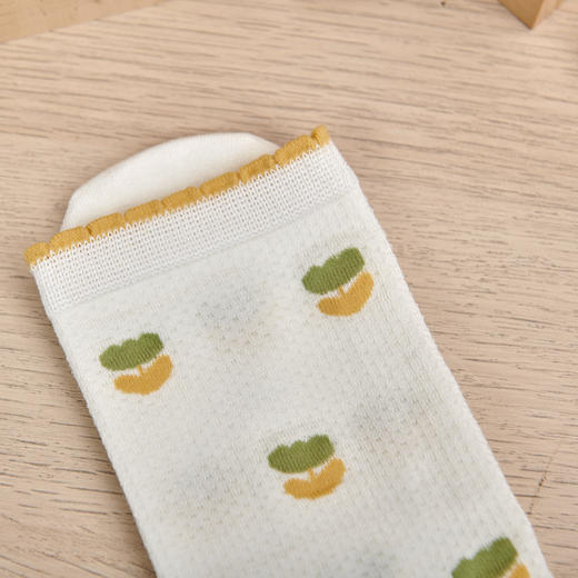 莫代尔直板提花女袜年轻时尚学生防臭吸汗凉爽多色堆堆袜耐穿质量【2312203/2312205】 商品图5