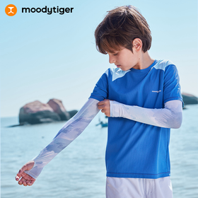 【秒杀特价】moodytiger儿童冰袖防晒凉感速干冰丝夏季户外透气排汗运动袖套 M01533101