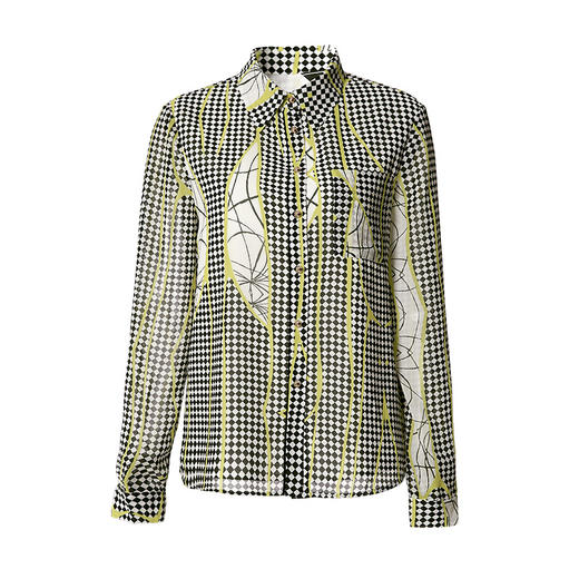 EITIE爱特爱夏季新款几何印花显瘦衬衣上衣7009710 商品图5