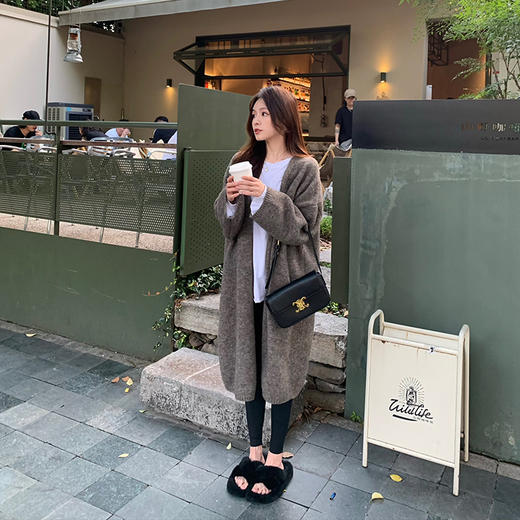 金蘑菇菇【栗子味的北海道】秋冬慵懒风婴驼针织开衫～长/短版本 商品图2