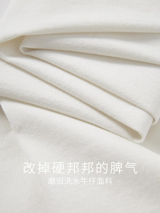 【五折购】熙世界米白色牛仔裤女2025春夏新款高腰显瘦小个子九分直筒烟管裤 商品图3