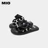MIO米奥夏季舒适平跟一字外穿拖女鞋小彩钻玫瑰花拖鞋潮流云朵拖M233131201 商品缩略图3