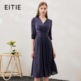 EITIE爱特爱夏季新款束腰五分袖优雅显瘦连衣裙7007718