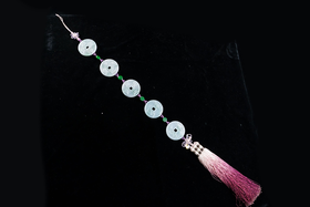 吉祥天地 翡翠五帝钱挂件