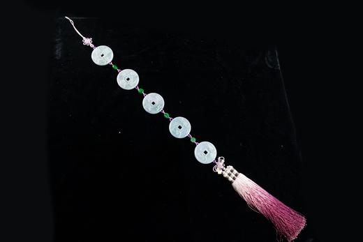 吉祥天地 翡翠五帝钱挂件 商品图0