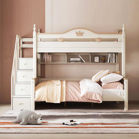 喜梦宝全实木子母床上下铺双层床高低床男孩女孩儿童床奇幻城堡