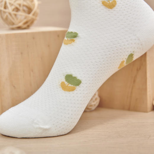 莫代尔直板提花女袜年轻时尚学生防臭吸汗凉爽多色堆堆袜耐穿质量【2312203/2312205】 商品图9