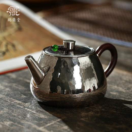 鹤鼎堂 闻天系列景山小号急须槌目纹银壶（缺货） 商品图0