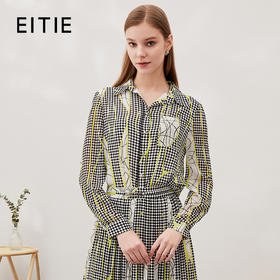 EITIE爱特爱夏季新款几何印花显瘦衬衣上衣7009710