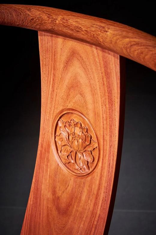 红桥红  家具严选  缅甸花梨（大果紫檀）【宝蕴楼扇形 南官帽椅三件套】 商品图2