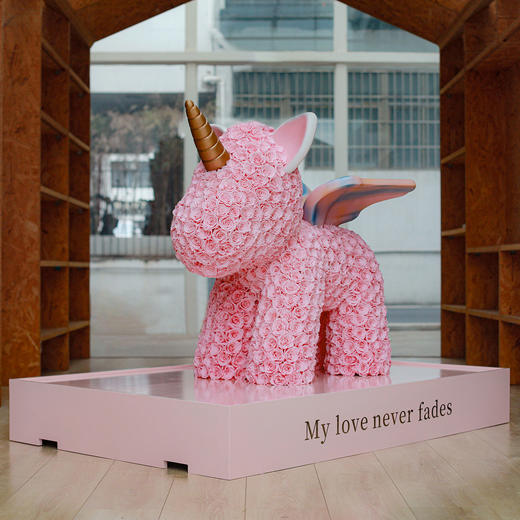 VBEINGS花语 独角兽 高端定制款 永生花玫瑰花摆件送女友老婆表白礼物 商品图3