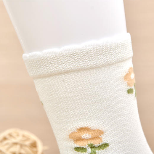 莫代尔直板提花女袜年轻时尚学生防臭吸汗凉爽多色堆堆袜耐穿质量【2312203/2312205】 商品图4