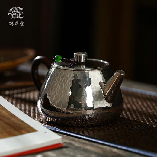 鹤鼎堂 闻天系列景山小号急须槌目纹银壶（缺货） 商品图1