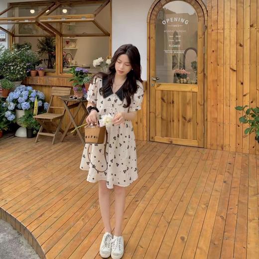 金蘑菇菇【花田少女】绣花娃娃短袖连衣裙 商品图0