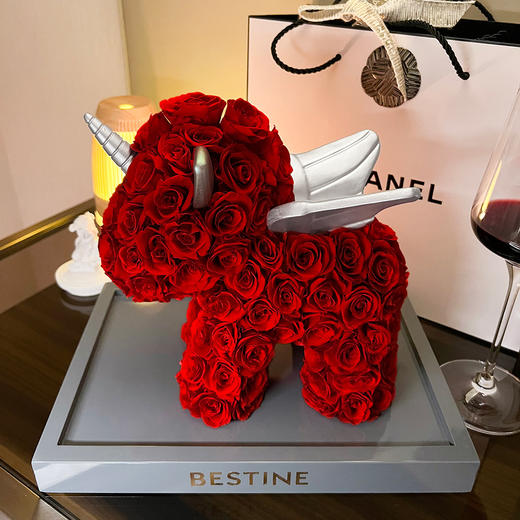 VBEINGS花语 玫瑰独角兽 mini款/标准款 永生花玫瑰花礼盒送女友告白纪念日生日礼物 商品图5