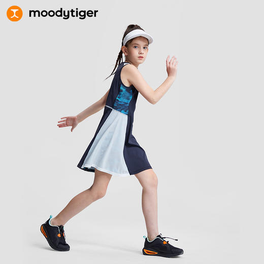 【专属】moodytiger女童背心裙2023夏季新品无袖柔软拼色连衣裙 M32211904 商品图0
